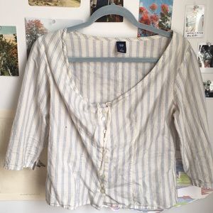 scoop neck striped blouse